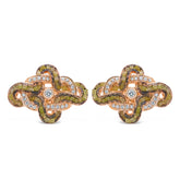 Raw Diamond Rose gold cufflinks (interwoven)